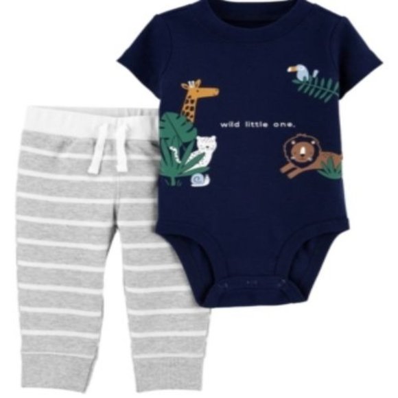Carter's Baby Boys 2PC Bodysuit Set 9 Months Blue - Picture 1 of 7